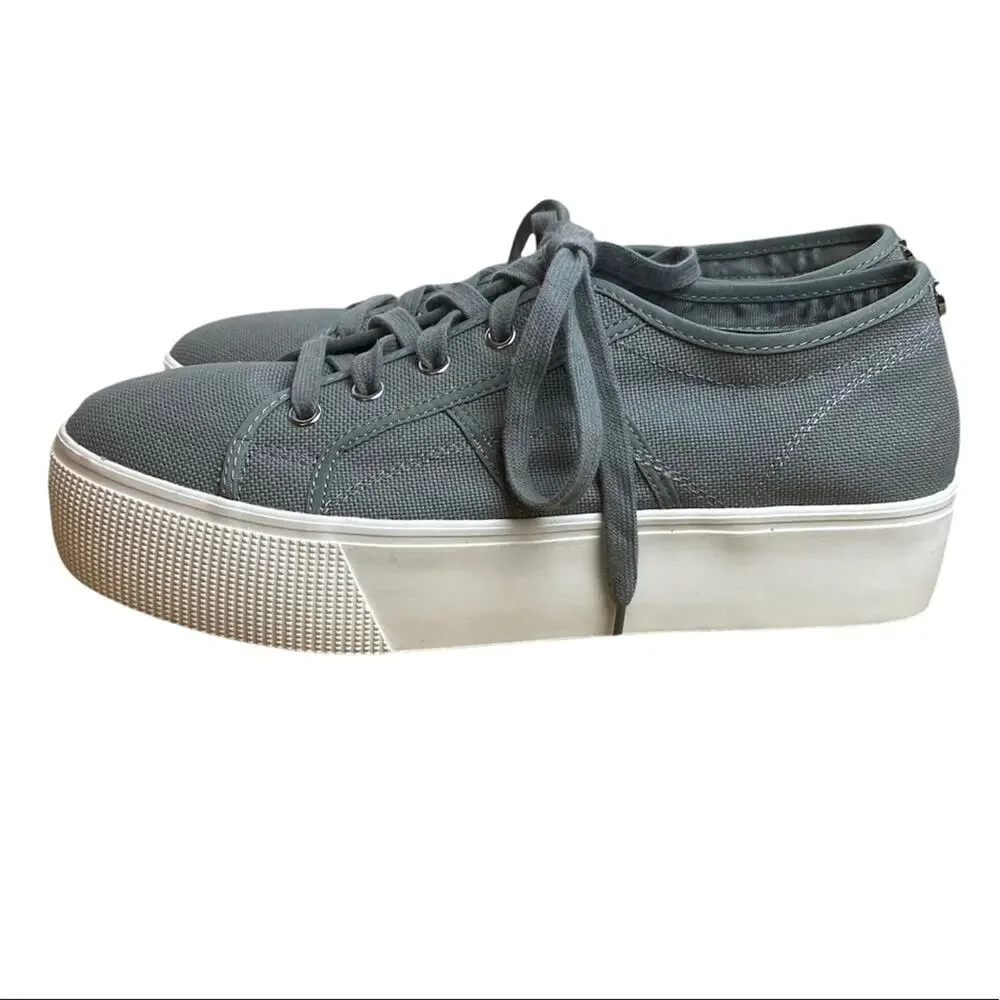 Steve Madden Emmi Platform Lace Up Sneakers Gray Sz 10